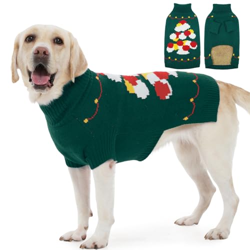 Nanaki Hundepullover für Pitbulls mit Rollkragen, warmer Haustierpullover, dehnbare Strickwaren, Pullover, Sweatshirt, Weihnachten, Halloween, Urlaub, Outfit, mittelgroße Rassen, Haustiermantel von Nanaki