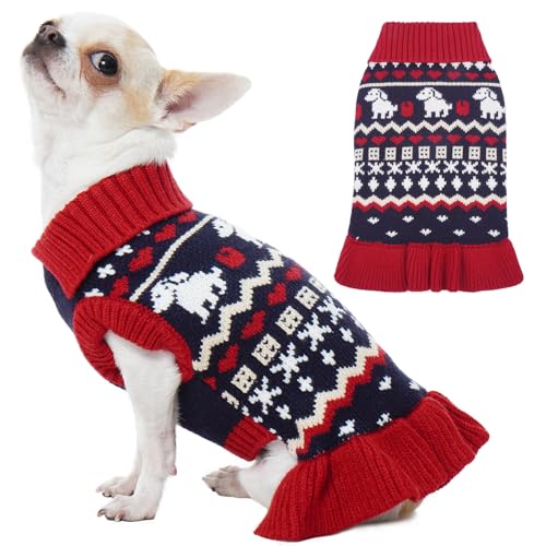 Nanaki Pullover für kleine Hunde, dehnbar, warm, für Welpen, Katzen, niedlicher Strickwaren, Pullover, Mädchen, warmes Weihnachtspullover für kleine Rassen, Herbst, Winter, Chihuahua, Yorkie, Malteser Nanaki Pullover für kleine Hunde, dehnbar, warm, für Welpen, Katzen, niedlicher Strickwaren, Pullover, Mädchen, warmes Weihnachtspullover für kleine Rassen, Herbst, Winter, Chihuahua, Yorkie, Malteser von Nanaki