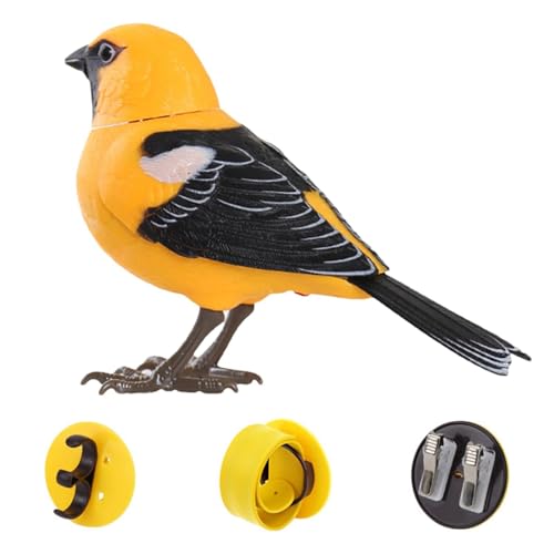 Nankoyal Elektrisches Singendes Und Zwitscherndes Vogelspielzeug, Interaktives Vogelspielzeug Mit Bewegungs- Und Geräuschaktivierung, Batteriebetriebene Simulation Dekorativer Künstlicher Vögel von Nankoyal