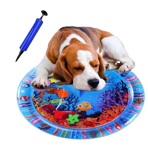 Nankoyal Wassersensorische Spielmatte für Katzen | Innovative Sensormatte | Katzenspielzeugmatte, Haustier-Kühlmatte, innovative Wassersensormatte, rund aufblasbar mit Fisch im Inneren, interaktives Nankoyal Wassersensorische Spielmatte für Katzen | Innovative Sensormatte | Katzenspielzeugmatte, Haustier-Kühlmatte, innovative Wassersensormatte, rund aufblasbar mit Fisch im Inneren, interaktives von Nankoyal