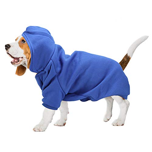 Haustier Hund Hoodie Sweatshirt, Hundebekleidung Gutes Polyester Material Haustierbekleidung Hunde Hoodie Stark und robust für Haustier für Hund(Dunkelblau, S) von Nannigr