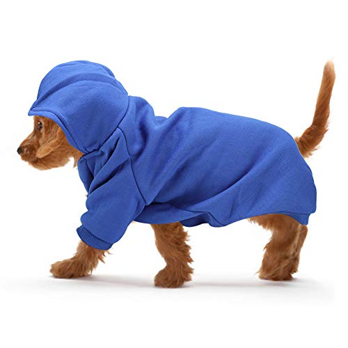 Haustier Hund Hoodie Sweatshirt, Hundebekleidung Gutes Polyester Material Haustierbekleidung Hunde Hoodie Stark und robust für Haustier für Hund(Dunkelblau, m) von Nannigr