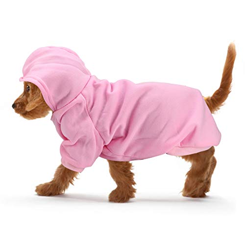 Haustier Hund Hoodie Sweatshirt, Hundebekleidung Gutes Polyester Material Haustierbekleidung Hunde Hoodie Stark und robust für Haustier für Hund(Rosa, S) von Nannigr
