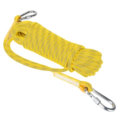 Survival Cord, Outdoor Kletterseil Leicht im Gewicht Robust und langlebig für Outdoor Survival Wandern Bergsteigen(Gelb, 30 Meter, 96 Fuß) von Nannigr