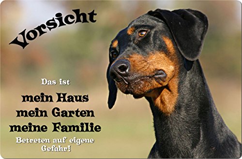 +++ DOBERMANN - Metall WARNSCHILD Schild Hundeschild Sign - DBM 02 T1 von Nanyuk