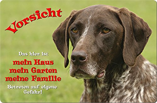 +++ Deutsch KURZHAAR - Metall WARNSCHILD Schild Hundeschild Sign - DKR 04 T1 von Nanyuk