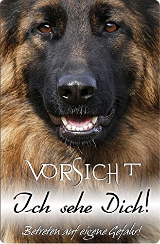 +++ Deutscher SCHÄFERHUND - Metall WARNSCHILD Schild Hundeschild Sign - DSH 25 T5 von Nanyuk