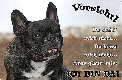 Nanyuk +++ Französische Bulldogge - Metall Warnschild Schild Hundeschild Sign - FBD 17 T2 von Nanyuk