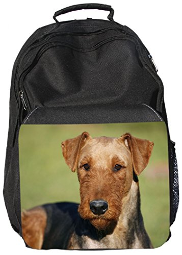 Nanyuk +++ Airedale Terrier - Schwarzer Rucksack Rucksäcke Backpack Bag - AIT 01 von Nanyuk