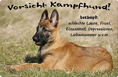 Nanyuk +++ Malinois Belgischer Schäferhund - Metall Warnschild Schild Hundeschild Sign - Mal 07 T13 von Nanyuk