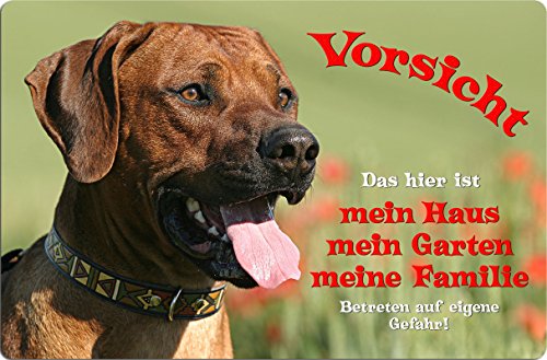 Nanyuk +++ Rhodesian Ridgeback - Metall Warnschild Schild Hundeschild Sign - RRB 02 T1 von Nanyuk