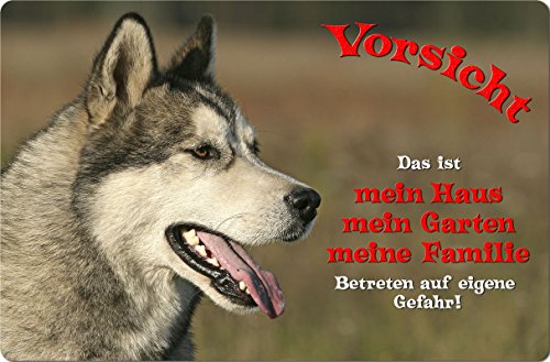 +++ SIBERIAN Sibirien HUSKY Schlittenhund - Metall WARNSCHILD Schild Hundeschild Sign - SBH 06 T1 von Nanyuk