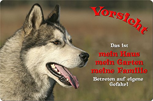Nanyuk +++ Siberian Sibirien Husky Schlittenhund - Metall Warnschild Schild Hundeschild Sign - SBH 06 T1 von Nanyuk