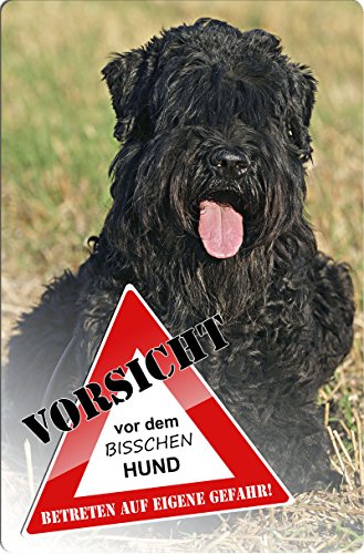 +++ Schwarzer RUSSISCHER Terrier - Metall WARNSCHILD Schild Hundeschild Sign - SRT 05 T3 von Nanyuk