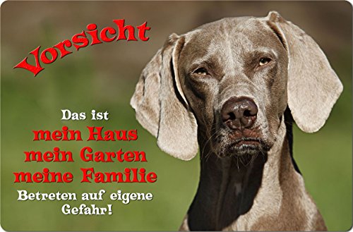 +++ WEIMARANER - Metall WARNSCHILD Schild Hundeschild Sign - WEI 04 T1 von Nanyuk