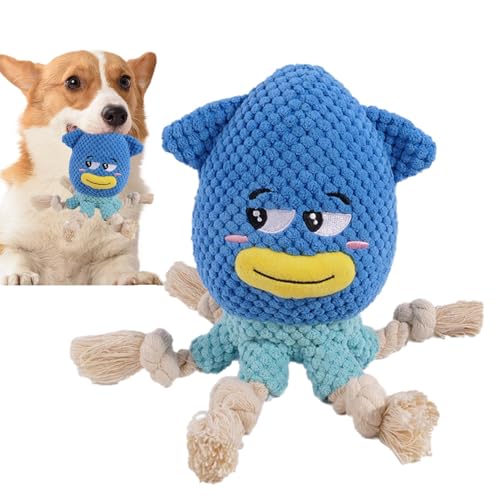 Beißspielzeug für Hunde – Kauspielzeug für Hunde aus Plüsch, Plüsch in Krakenform | Beißspielzeug aus Plüsch für Hunde, quietschendes Spielzeug, unterstützt aktives Beißspielzeug für Tiere Beißspielzeug für Hunde – Kauspielzeug für Hunde aus Plüsch, Plüsch in Krakenform | Beißspielzeug aus Plüsch für Hunde, quietschendes Spielzeug, unterstützt aktives Beißspielzeug für Tiere von Naqqios