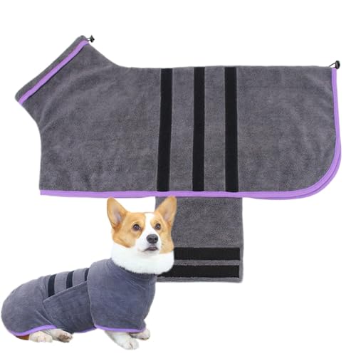 Hundemantel – Hundemantel zum Trocknen von Hunden, weicher und gemütlicher Bademantel zum Trocknen von Hunden aus Korallenwolle | Haustierhandtuch mit verstellbarem Kragen und Taille, Vestagl Hundemantel – Hundemantel zum Trocknen von Hunden, weicher und gemütlicher Bademantel zum Trocknen von Hunden aus Korallenwolle | Haustierhandtuch mit verstellbarem Kragen und Taille, Vestagl von Naqqios