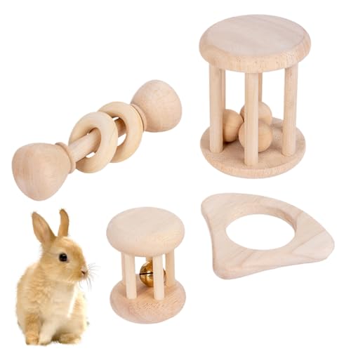 Kaninchenspielzeug | Nagetier-Spielzeug Aus Holz Zur Beschäftigung Gegen Langeweile,Sicherer Kaugummi Ersatz Für Meerschweinchen Hamster Und Kleintiere von Naqqios