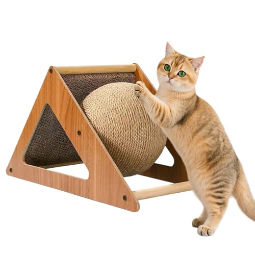 Katzenkratzkugel - 650g Kätzchen Unterhaltungsspielzeug, Antidumping -Haustierkratzer -Ball | Dauerhafte Katzen Interaktives Spielzeug, Trainingstraining Accessoire Für Kleine Haustiere von Naqqios