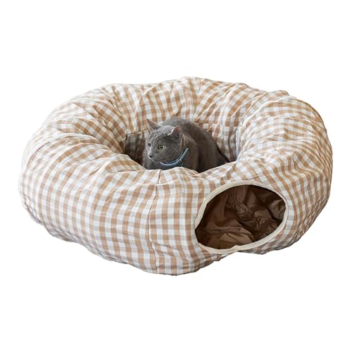 Katzennest Tunnel – Katzennest Tunnel | Spielhöhle faltbar für Katzen mit 2 Eingängen, faltbarer Katzentunnel aus Baumwolle, Tunnelbett für Katzen im Innenbereich von Naqqios
