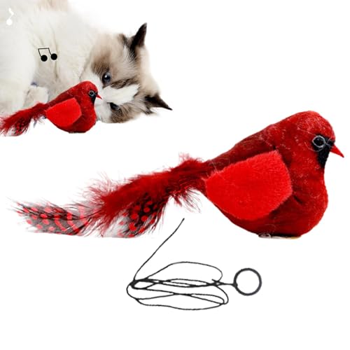 Katzenvogelspielzeug – fliegender Vogel für Katzen | simuliertes Zwitscherndes Katzenspielzeug aus Plüsch, interaktives Katzenspielzeug mit Flügelbewegung, Kauspielzeug Katzenvogelspielzeug – fliegender Vogel für Katzen | simuliertes Zwitscherndes Katzenspielzeug aus Plüsch, interaktives Katzenspielzeug mit Flügelbewegung, Kauspielzeug von Naqqios