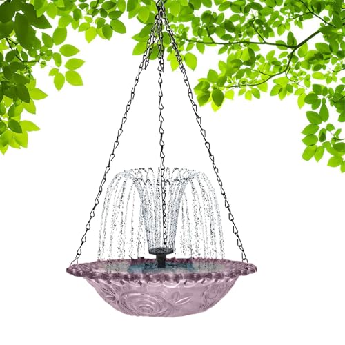 Naqqios Balkon Vogelschale - Hängende Vogelhäuschen, Outdoor Vogelbäder | Outdoors Vogelbäder - Vogelwasserbrunnen, hängende Vogelfuttermittel, Solar Bird Fountain, Gartenvogelfutterhäusch von Naqqios