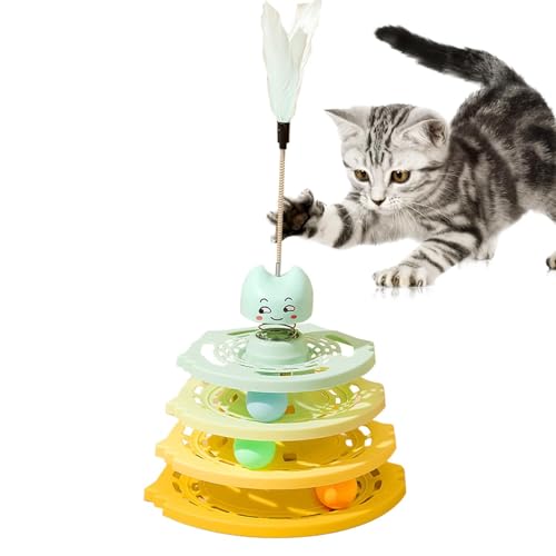 Naqqios Interaktives Katzenspielzeug – interaktives Spielzeug für Katzen im Innenbereich | Drehspiel für Kätzchen, Drehspiel mit Federn für Katzen im Innenbereich und Katzen Naqqios Interaktives Katzenspielzeug – interaktives Spielzeug für Katzen im Innenbereich | Drehspiel für Kätzchen, Drehspiel mit Federn für Katzen im Innenbereich und Katzen von Naqqios