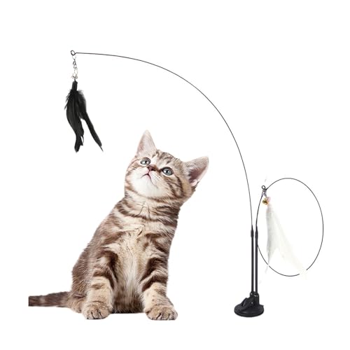 Naqqios Katzen-Angelrute-Spielzeug – 360 Grad drehbarer Katzenstab | Abnehmbares Kätzchen-Ersatzfederspielzeug, interaktives ABS-Katzenspielzeug, Katzenfederstab, Spielzeug Naqqios Katzen-Angelrute-Spielzeug – 360 Grad drehbarer Katzenstab | Abnehmbares Kätzchen-Ersatzfederspielzeug, interaktives ABS-Katzenspielzeug, Katzenfederstab, Spielzeug von Naqqios