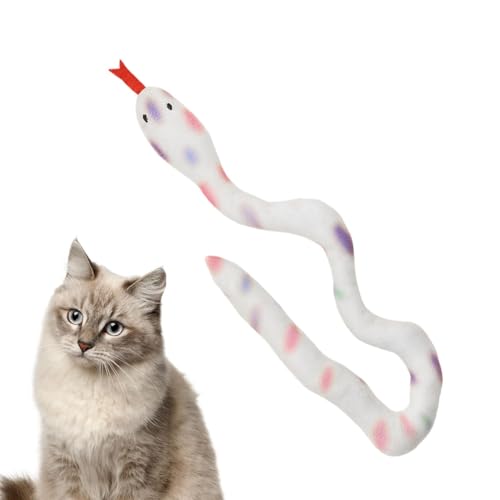 Naqqios Katzenspielzeug aus Plüsch – Schlangen-Katzenspielzeug, niedliches Schlangen-Katzenspielzeug in Schlangenform | Beißspielzeug für Katzen, Zubehör für Innen-Katzen, reduziert von Naqqios