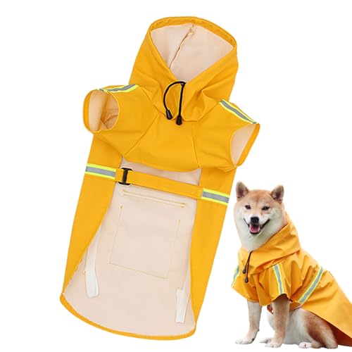 Regenponcho für Hunde, Regenjacke für Hunde, Jacke für Haustiere, wasserdicht und winddicht, leicht tragbar, mit Kapuze, wasserdicht und reflektierend, Regenmantel von Naqqios