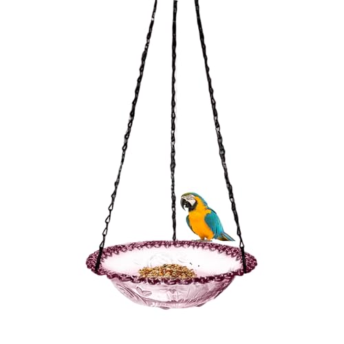 Vogelbad im Freien, Vogelbäder, robuster Metallaufhänger, dekoratives Haus zur Beobachtung der Natur im Garten, Rasen, Balkon, Terrasse, Geländer, Baum von Naqqios