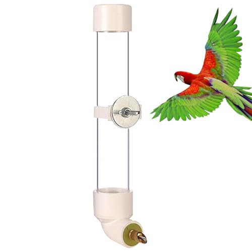 Vogeltränke – Tragbarer Wasserspender für Papageien | Tragbarer Wasserspender 130 ml, Vogelkäfig, Futterstation für untrennbare Nymphensittiche, Ara grau von Naqqios