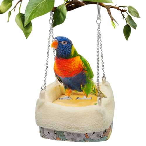 Warme Hängematte für Papageien – Kuschelzelt, Bett für Vogelkäfig | Vogelnest zum Aufhängen, ultraweich, warmes Winterhaus aus Plüsch für Papageien, Vogelnest zum Aufhängen, Kuschelzelt, Bett von Naqqios