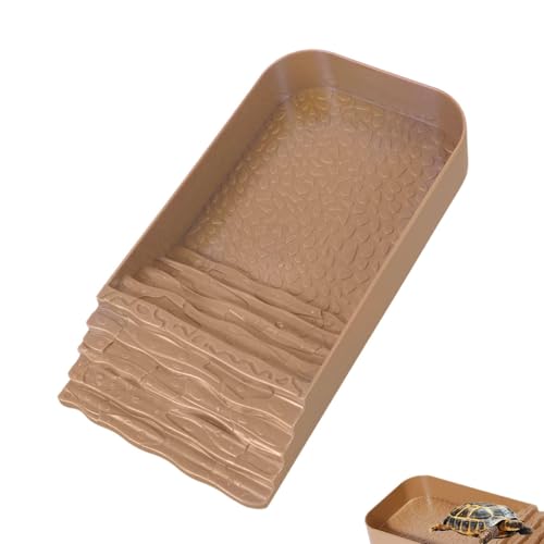 Wasserschale mit Barbu- , quadratische Reptilienpool-Badewanne | Turtle Water Bowl, Wasser und Nahrungsmittelschale mit Rampe, quadratischer Pool für Amphibien Wasserschale mit Barbu- , quadratische Reptilienpool-Badewanne | Turtle Water Bowl, Wasser und Nahrungsmittelschale mit Rampe, quadratischer Pool für Amphibien von Naqqios