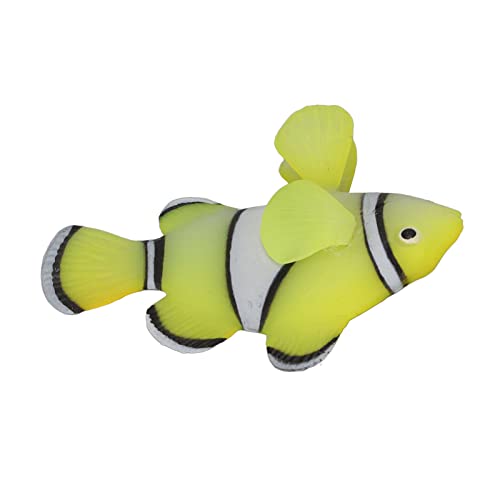 Aquarium Schwimmender Clownfisch Gefälschter Schwimmender Clownfisch Leuchtende Ornamente Realistisches Silikon Lebendige Schönheit Hitzebeständiger Harmloser Desktop Mit Saugnapf von Naroote