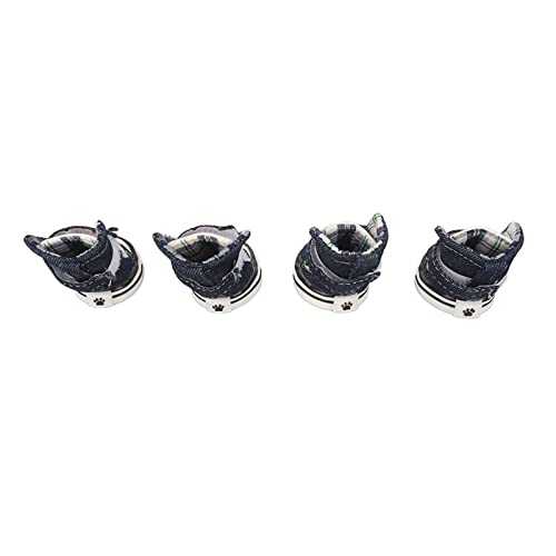 Cuque Pfotenschutz für Haustiere, Hundeschuhe aus Segeltuch, Leichtes Baumwollfutter, Blau, für Niedliches, Stilvolles Interieur für Kleine Haustiere auf Reisen (4#) von Cuque