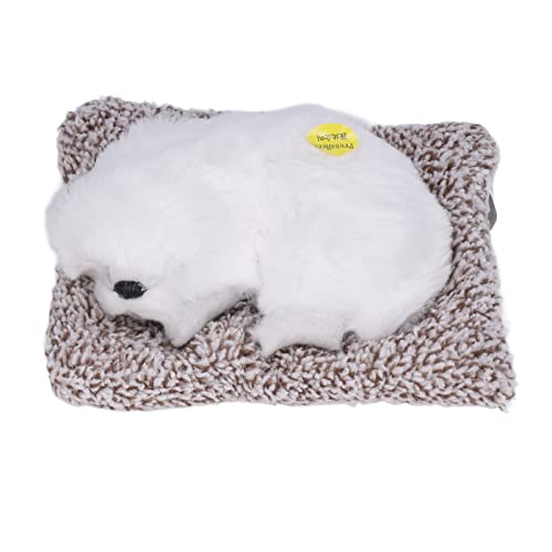 Entzückender schlafender Welpe, Knopfbatterien Weicher realistischer schlafender Hund für Spielzeug für Geschenke für Dekorationen(Weißer Pekinese) von Naroote