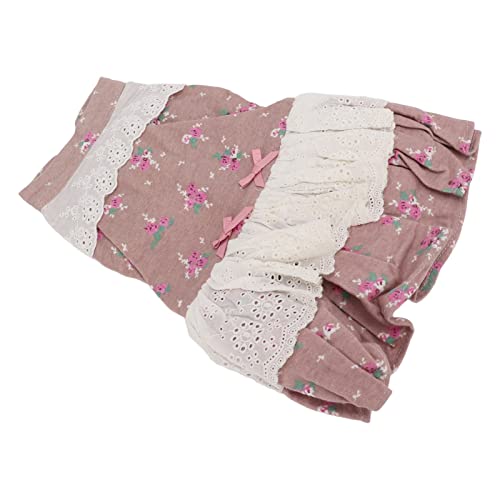 Floral Bowknot Hundekleid Baumwolle Kleid Hautfreundlich für Katzen für Hunde für kleine Haustiere (M) von Naroote