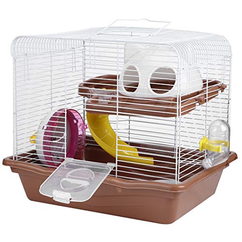Hamsterkäfig, groß, Doppelschichtig, Luxuriös, Maße: 35 X 26,5 X 32 cm, Rennmauskäfig, Chinchillakäfig mit Leisem Laufrad für die Zähmung von Haustieren Im Innenbereich. von Naroote