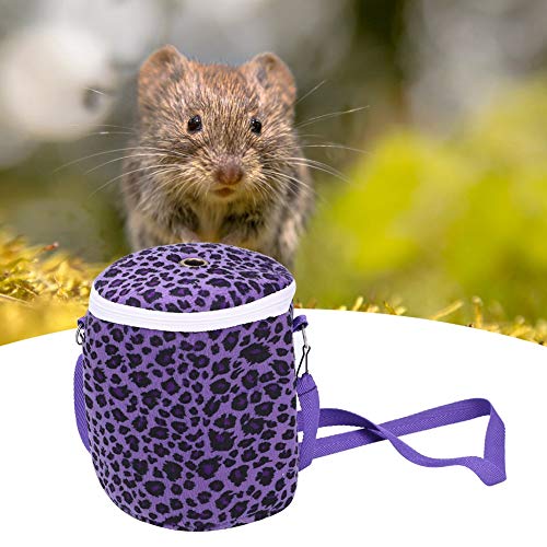 Hamsterträger, Single Shoulder Novel Design Hamster Outgoing Bag, Gute Wärmeschutz einfach zu reinigen für Eichhörnchenigel(Purple Leopard) von Naroote