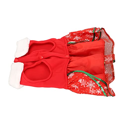 Haustier-Weihnachtskleid, Elastischer Welpen-Weihnachtsrock mit Pailletten, Warm für Zwergspitz und Chihuahua (M) von Naroote