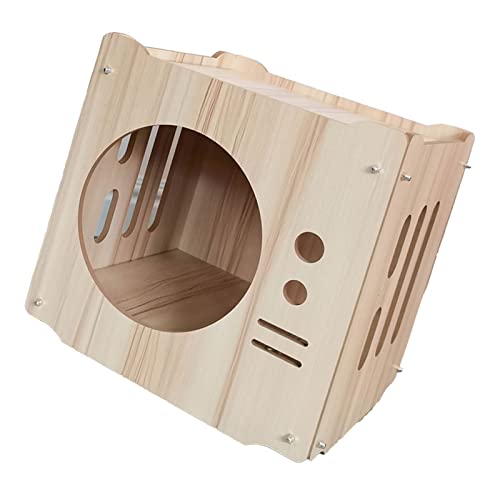 Katzenbett aus Holz, Großer Raum, Große Öffnung, Innovatives Belüftetes Katzenhaus für den Innenbereich (TV-Modell) von Naroote