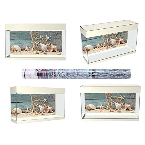 Naroote Aquariumhintergrund, Reptilientankbehörde 3D Effekt Kleber SeelaShell Seestarfish Poster Terrarium Hintergrund Fischtank Hintergrund für Aquarium Fischtankdekoration (61 * 41CM) von Naroote