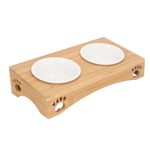 Naroote Bowb Water Bowl, Hals, der die Schüssel Keramik vor Leicht zu Reinigenden Haustieren Schützt (Doppelschalen) von Naroote