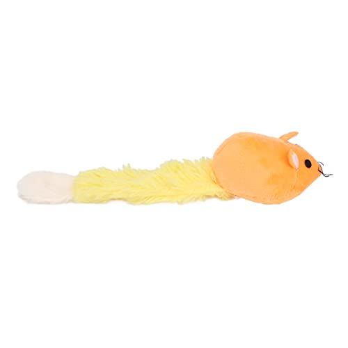 Naroote Cat Plüschspielzeug, Weiche Langschwanzmausform Stimuliert Jagdinstinkte Zähne Reinigung Katzenspielzeug Interaktiver Stressabbau für Katze für Outdoor (ORANGE) von Naroote