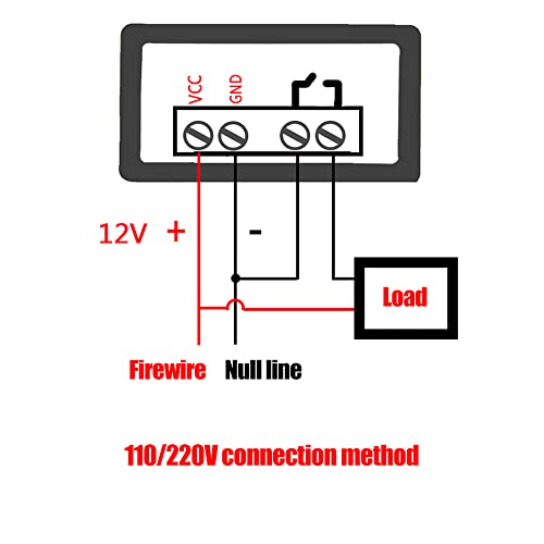 Naroote Digitaler Temperaturregler, Temperaturregler, Kühlschrankthermostat, Mini-Digital-Temperaturschalter-Regler mit Großer LED-Anzeige für Gefrierschrank-Dampfgarer (110-220V) von Naroote