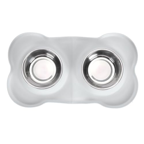 Naroote Doppelschalen, Hundhundhund Wasserhund Schüssel mit Geschirrspüler Geschirrspüler Sicher Gegen Zuhause Resistent (Beige) von Naroote