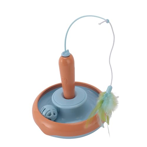 Naroote Drehende Katzenteaser, Batterie -Batterie - Tole Spielzeug für Haus (Orange und Blau) von Naroote