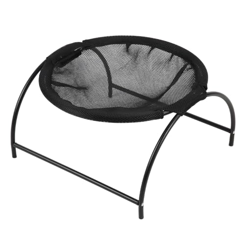 Erhöhtes Katzenbett, Bequemes und Atmungsaktives Katzen-Hängemattenbett, Verschleißfester Mesh-Canvas-Stoff, Hygienisch für Zuhause (Black) von Naroote