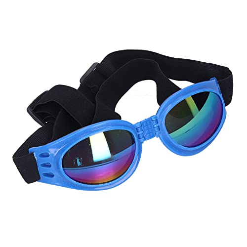 Naroote Hundegläser, Hundebrillen Sommerfaltbare Haustier Sonnenbrille Haustiergläser Augenkleidung mit Verstellbarer Gurthund Sonnenbrille für Kleine Mittelgroße und Große Hunde (Blue) von Naroote